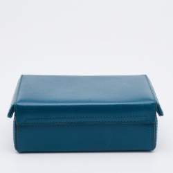 Pre Owned Mark Cross Blue Leather Grace Box Bag