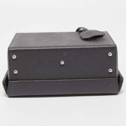 Mark Cross Dark Grey Leather Grace Box Bag 