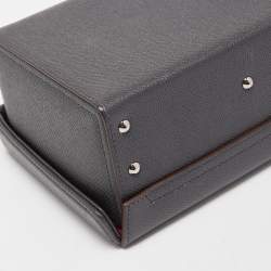Mark Cross Dark Grey Leather Grace Box Bag 