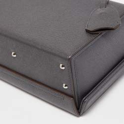 Mark Cross Dark Grey Leather Grace Box Bag 