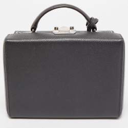 Mark Cross Dark Grey Leather Grace Box Bag 