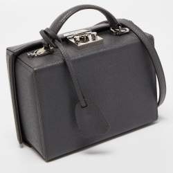 Mark Cross Dark Grey Leather Grace Box Bag 