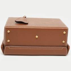 Mark Cross Brown Leather Grace Box Bag 