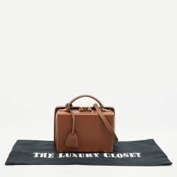 Mark Cross Brown Leather Grace Box Bag 
