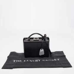Pre Owned Mark Cross Black Leather Small Galaxy Grace Box Bag