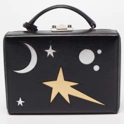 Pre Owned Mark Cross Black Leather Small Galaxy Grace Box Bag