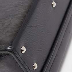 Pre Owned Mark Cross Black Leather Small Galaxy Grace Box Bag