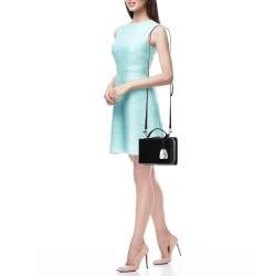 Pre Owned Mark Cross Black Leather Small Galaxy Grace Box Bag