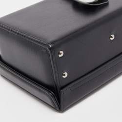 Pre Owned Mark Cross Black Leather Small Galaxy Grace Box Bag