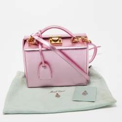 Pre Owned Mark Cross Pink Glossy Leather Grace Box Bag