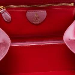 Pre Owned Mark Cross Pink Glossy Leather Grace Box Bag