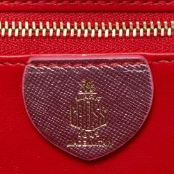 Pre Owned Mark Cross Pink Glossy Leather Grace Box Bag