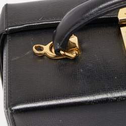 Pre Owned Mark Cross Black Leather Grace Box Bag