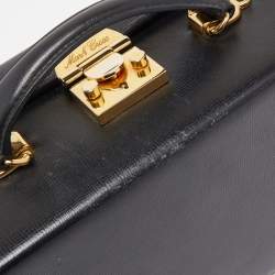 Pre Owned Mark Cross Black Leather Grace Box Bag