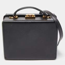 Mark Cross Black Leather Grace Box Bag Mark Cross TLC