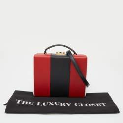 Mark Cross Tri Color Leather Grace Box Top Handle Bag