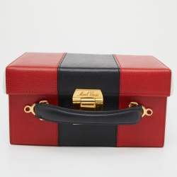 Mark Cross Tri Color Leather Grace Box Top Handle Bag