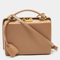 Mark Cross Beige Leather Grace Box Bag