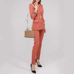 Mark Cross Beige Leather Grace Box Bag