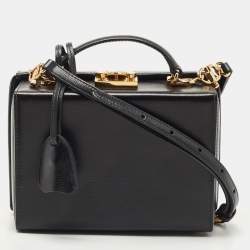 Mark Cross Black Leather Small Galaxy Grace Box Bag