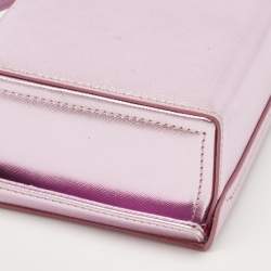 Mark Cross Metallic Lavender Leather Mini Grace Box Bag