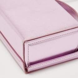 Mark Cross Metallic Lavender Leather Mini Grace Box Bag