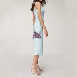 Mark Cross Metallic Lavender Leather Mini Grace Box Bag