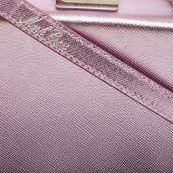 Mark Cross Metallic Lavender Leather Mini Grace Box Bag