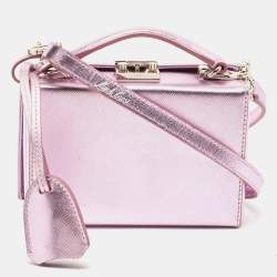 Mark Cross Metallic Lavender Leather Mini Grace Box Bag