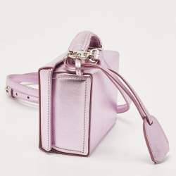 Mark Cross Metallic Lavender Leather Mini Grace Box Bag