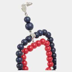 Pre Owned Marni Bi color Beads Silver Tone Long Earrings