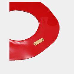 Marni Red Enameled Metal Extra Wide Bangle Bracelet