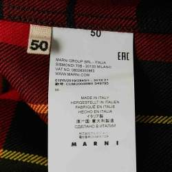 Pre Owned Marni Red Checks Cotton Oversized Shirt L