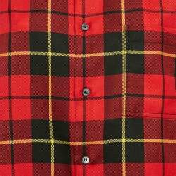 Pre Owned Marni Red Checks Cotton Oversized Shirt L
