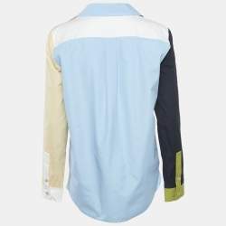 Pre Owned Marni Colorblocked Cotton Long Sleeve Shirt S