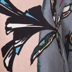 Pre Owned Marni Pink and Grey Floral Printed Cotton and Silk Oversized Top S