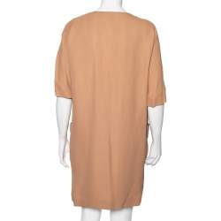 Marni Light Brown Crepe Contrast Paneled Light Weight Coat M
