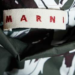 Pre Owned Marni Green Printed Cotton Sleeveless Top M