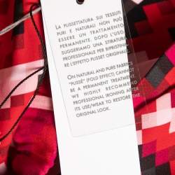 Pre Owned Marni Pink Digital Print Crepe Pleated Flared Midi Skirt M