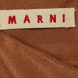 Marni Brown Crepe Double Silk Mini Skirt S