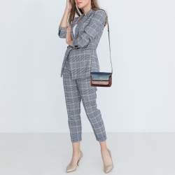 Marni Burgundy/Navy Blue Leather Trunk Shoulder Bag