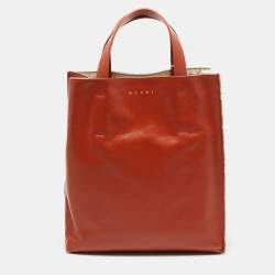 Marni Tricolor Leather and Straw Mini Museo Tote