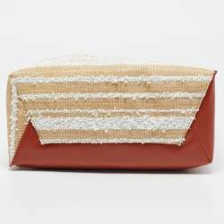 Marni Tricolor Leather and Straw Mini Museo Tote