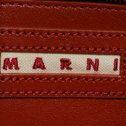 Marni Tricolor Leather and Straw Mini Museo Tote