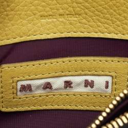 Pre Owned Marni Trunk Mustard Leather Shoulder Bag