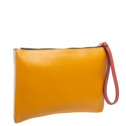 Marni Two-Tone Leather Wristlet Pouch