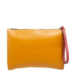 Marni Two-Tone Leather Wristlet Pouch