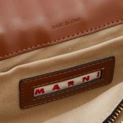 Marni Multicolor Woven Patent and Leather Mini Trunk Bag