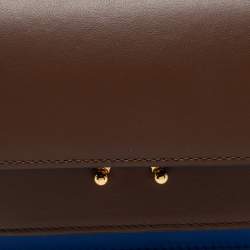 Marni Brown/Blue Leather Trunk Shoulder Bag