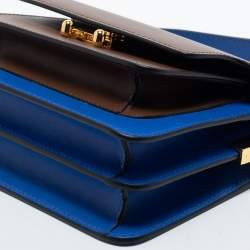 Marni Brown/Blue Leather Trunk Shoulder Bag